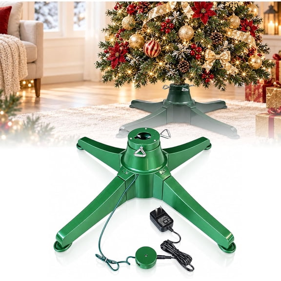 Heavy-Duty Rotating Christmas Tree Stand, 360° Rotating Base (80cm/31.5in) | Base Giratoria Para Arbol de Navidad for Artificial Trees Up to 9.8 Ft for Holiday Tree Display & Decorations