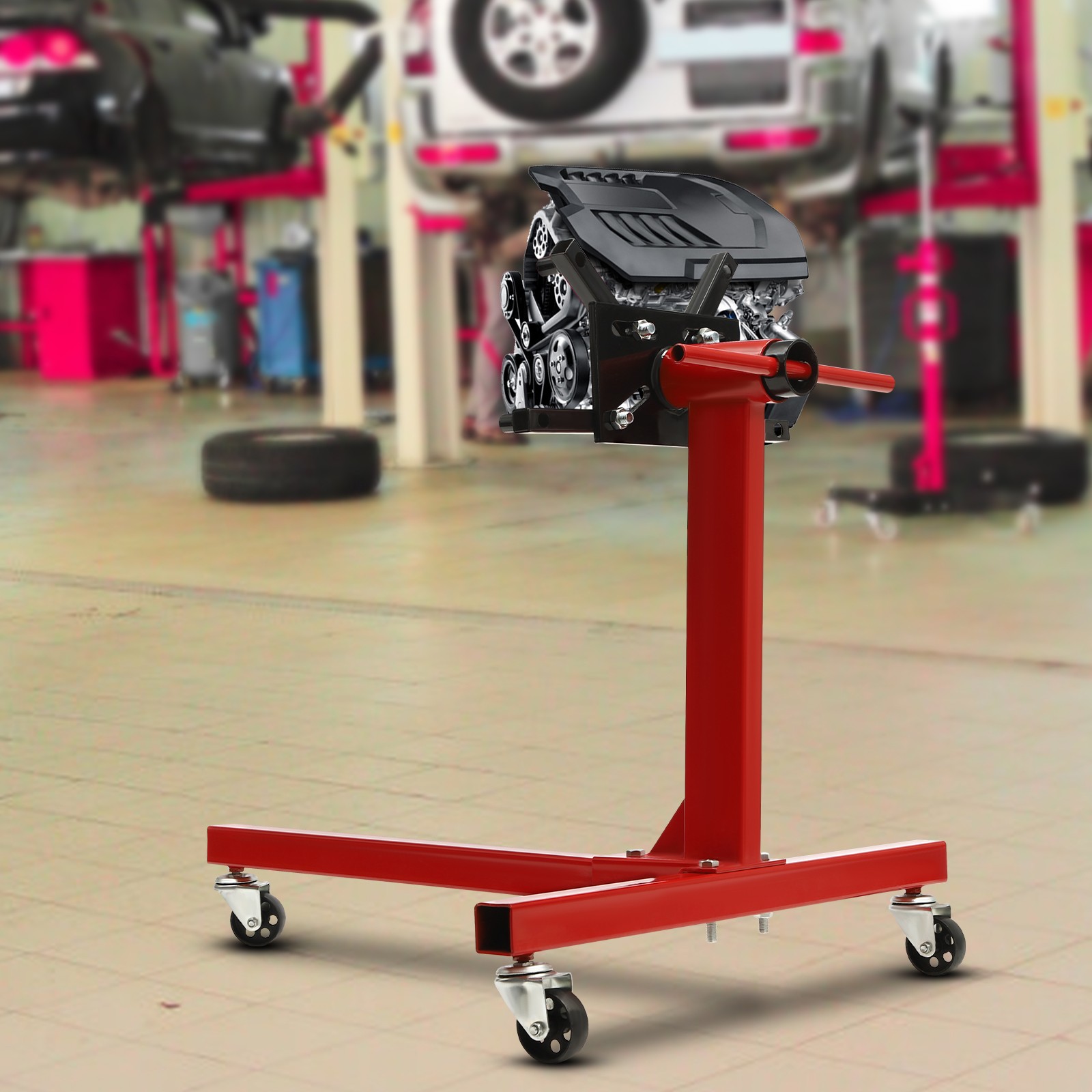Heavy Duty Rotating Engine Stand - 360° Adjustable, 750 Lbs Load ...
