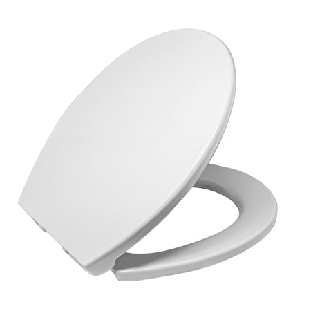 Heavy Duty Round Front Soft Close Toilet Seat Cover with Hassle-Free Installation Kit, Push to Quick Release Hinges, Slow Close No Slam Seat for American Standard, Kohler, Toto Toilet, White