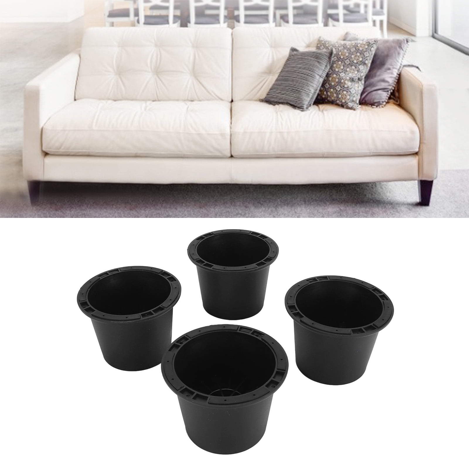 Heavy Duty Rubber Chair Bed Risers, 4 Pack, Durable Furniture Lift For ...