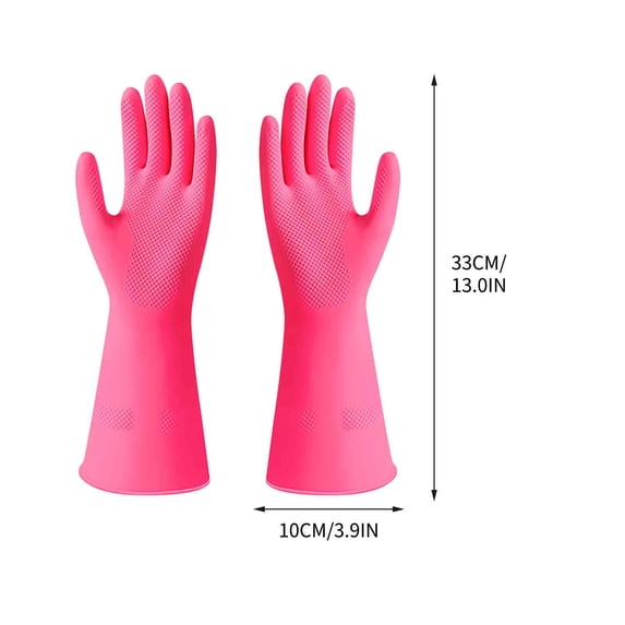 Heavy Duty Rubber Cleaning Gloves - Thick Dishwashing Gloves for Household Kitchen, Housework, and Cleaning - Durable, Oil-Proof, Ergonomic Design