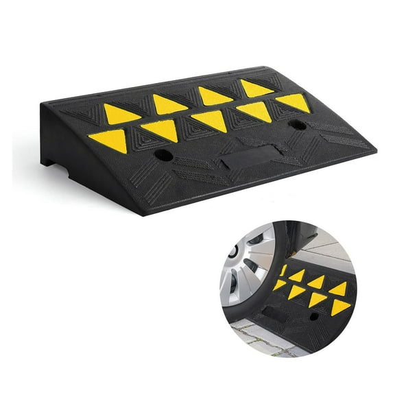 Heavy Duty Rubber Curb Ramp 15 Ton Capacity Car Ramp, 4.1" Rise Height Driveway Curb Ramps, 33000 lbs Capacity Rubber Bridge Threshold Ramp for Loading Dock, Garage & Sidewalk