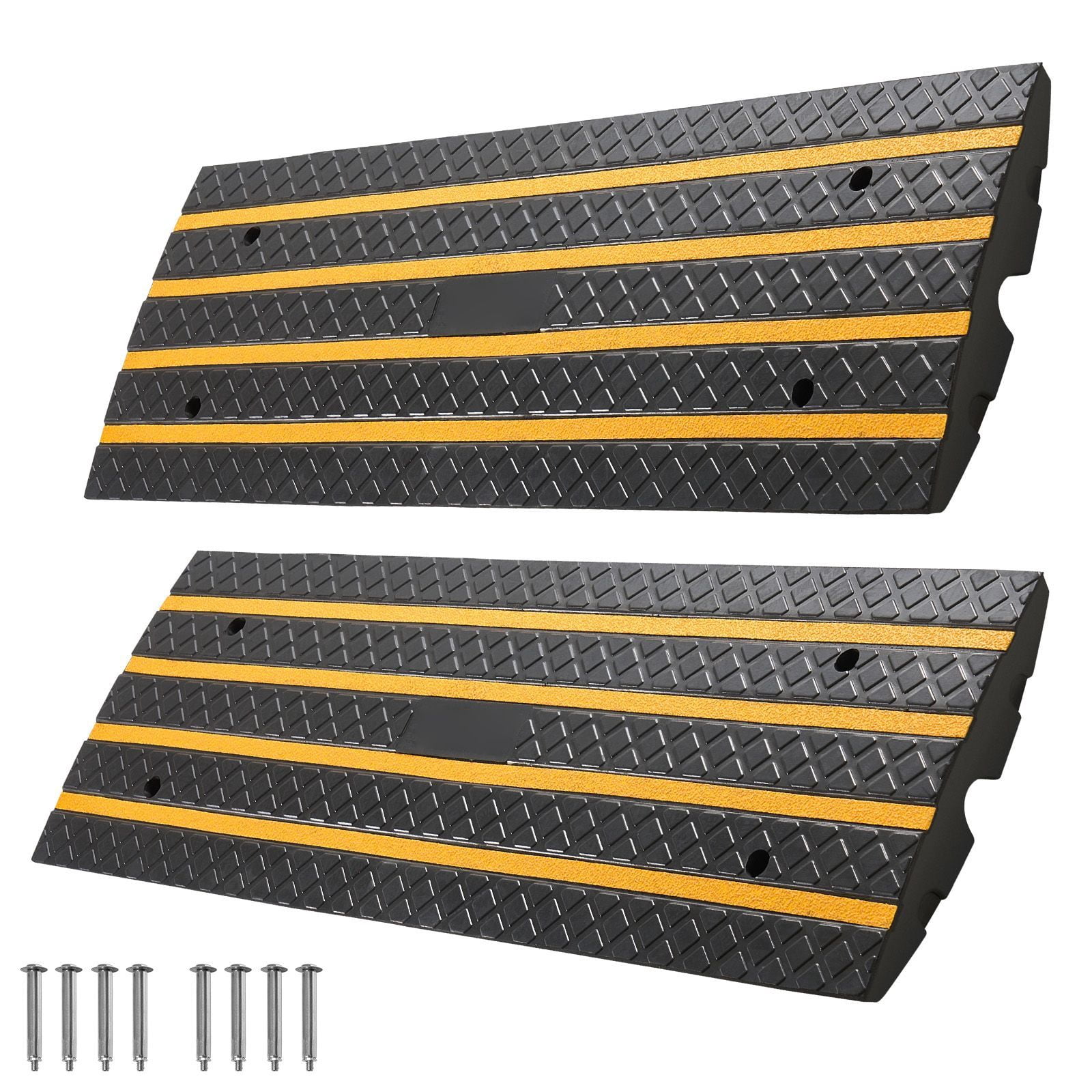 Heavy Duty Rubber Curb Ramp, 2-Pack with Reflective Strips for ...