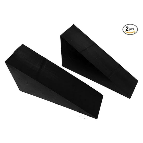 Heavy Duty Rubber Doorstop 2-Pack - Industrial Strength Door Wedge - 70 Duro Solid Rubber, 4.25" x 2" x 1", 6oz - OSHA Certified for Home, Hospital, Hotel & Commercial Use