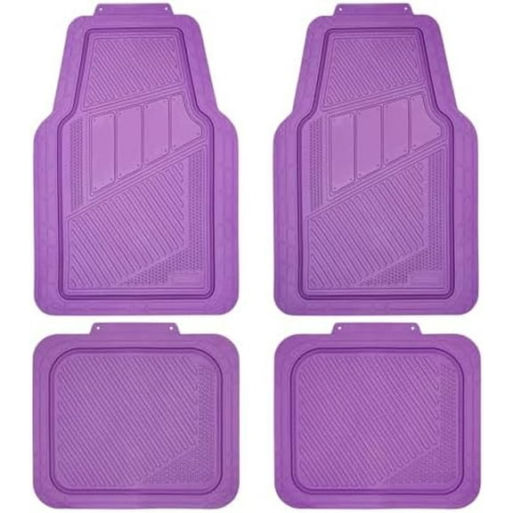 Heavy Duty Rubber Floor Mats 4-Piece Car Mat Set - Universal Waterproof Floor Mats for Car SUV Truck, Durable All-Weather Mats(Purple)