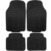 DAILYWEBDEALS Heavy Duty Rubber Front and Rear Truck Sedan SUV Floor Mats Black
