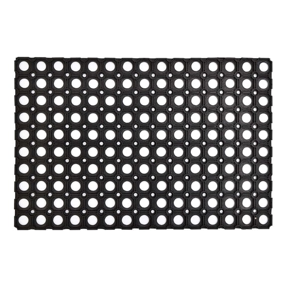 Heavy-Duty Rubber Mat, 16x24 Inches, Anti-Slip Door Mat for Residential & Commercial Use, Weather-Resistant, Honeycomb Design for Dirt Scraping, Easy Maintenance, Ideal for Indoor & Outdoor Entrances