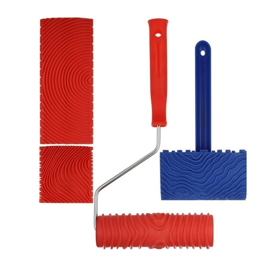 Heavy Duty Rubber Paint Roller For Unseamed Wood Texture Application On Interior Surfaces And Crafts Paint Roller