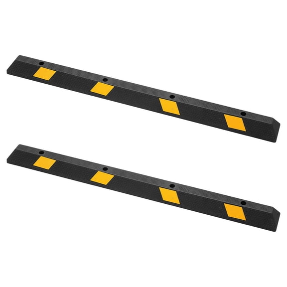 Heavy Duty Rubber Parking Stop, 72 Inch 2-Pack with Reflective Strips for Garage, Car, Truck & Van Tire Guide and Wheel Stopper