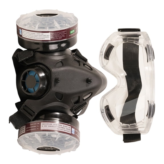 Heavy Duty Rubber Respirator with Full Face Coverage & Interchangeable Filter Cartridge Two Color for Workplace Safety