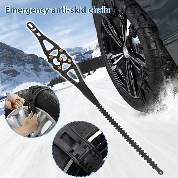 Heavy Duty Rubber Snow Chains for Cars Trucks 85cm x 13cm Tire Chains for Winter Snow Ice Mud Sand No Installation