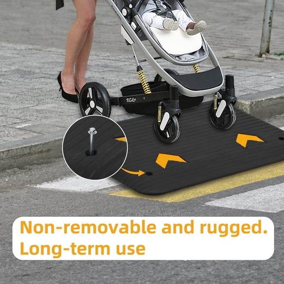 Heavy Duty Rubber Threshold Ramp for Wheelchairs Non-Slip Mobility Aid Ramp 33,000 lbs Capacity Safe Curb Access for Home Doorways & Driveways 1 Piece Pack Size: 90.1745.727.62cm