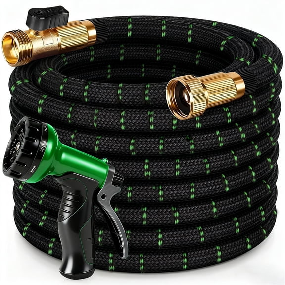 Heavy-Duty Rubber Water Hose Set - 25/50/75/100ft Multi-Length for Car Washing Garden Watering Lawn Care