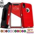 thumbnail image 1 of Heavy Duty Rugged Shockproof Cover Case With Belt Clip for iPhone X XS XR MAX, 1 of 12