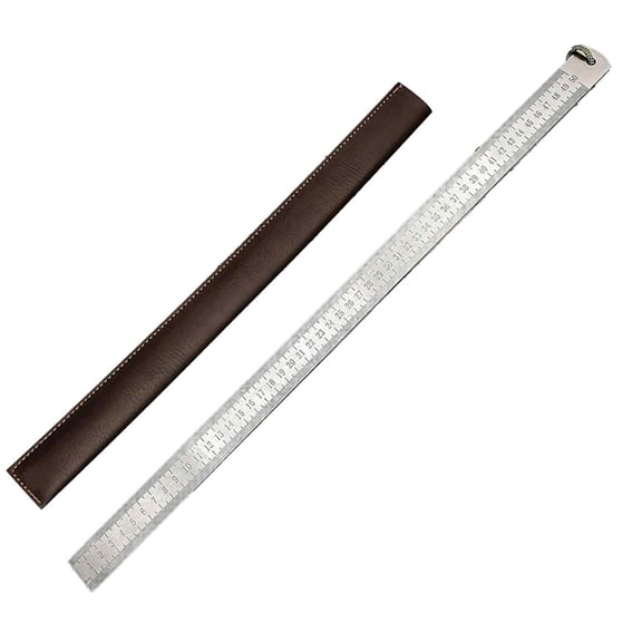 Heavy Duty Ruler, 20 Inch & 50cm, 0.2" Thick Metal Straight Edge with Inch & mm Ruler, for Construction, , DIY