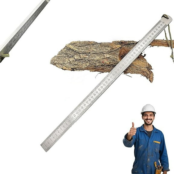 Heavy Duty Ruler 53cm Stainless Steel Meter Stick with Centimeter and Inch Scale Markings, Non-slip Grip and Rust-resistant for Precision Measuring, Ideal for Construction, Workshops and Diy
