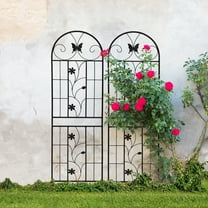 Heavy Duty Rustproof Black Iron Garden Trellis 2 Pack  71" x 19.7" For Potted Plant Support & Climbing Vines