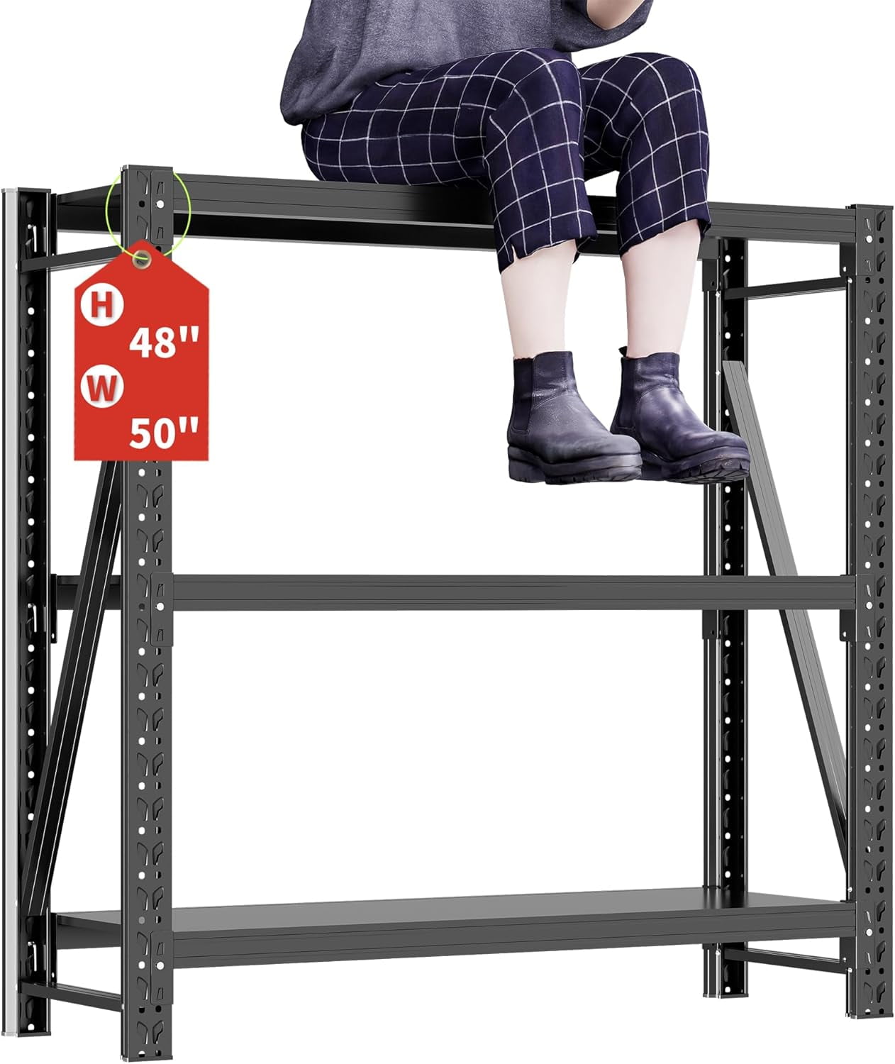 Heavy Duty Rustproof Garage Shelving Unit: 3-Tier Adjustable Metal ...