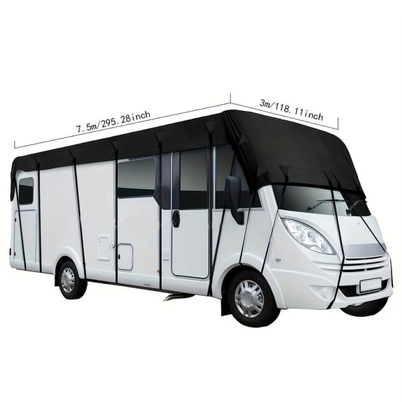 Heavy-Duty Rv Roof Cover, Windproof Rainproof Snowproof with Uv Protection for Outdoor Travel Trailer and Camper Storage(24.6ftx9.8ft)