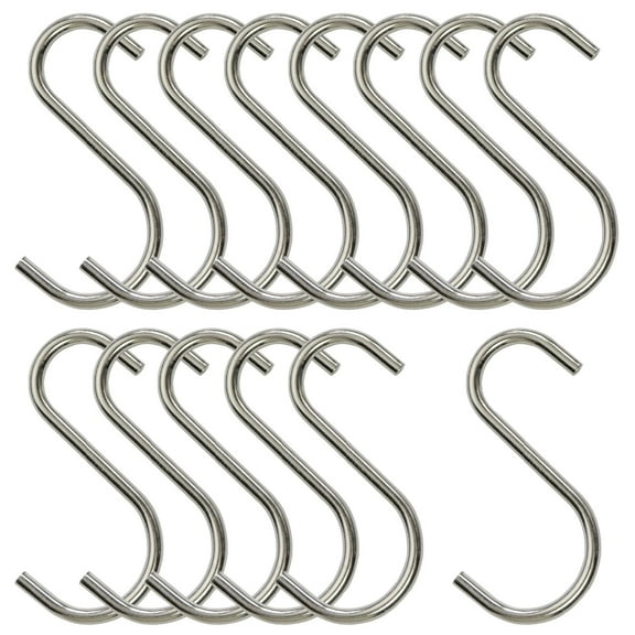Heavy Duty S Hooks Metal S Shaped Hooks Silver Hanging Hooks 2.75” Hangers for Kitchenware Pots Pans Plants Bags Towels