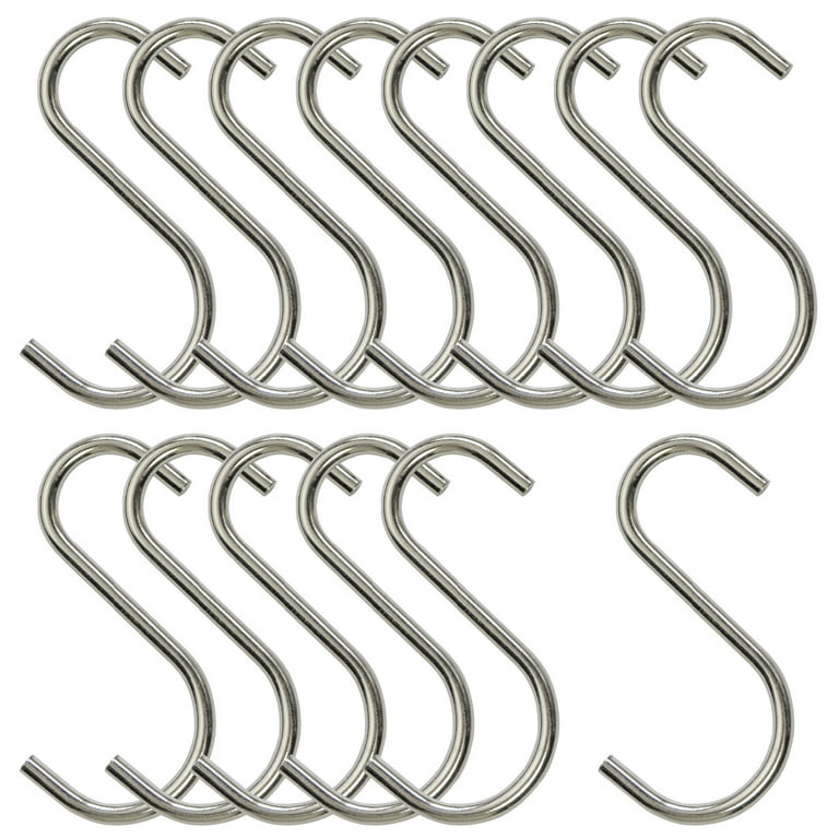 Heavy Duty S Hooks Metal S Shaped Hooks Silver Hanging Hooks 2.75” Hangers  for Kitchenware Pots Pans Plants Bags Towels
