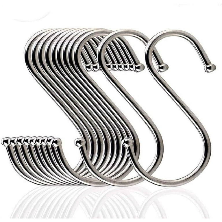 Heavy Duty S Hooks, Stainless Steel S Shaped Hooks for Hanging Kitchenware  Pan Pots Utensils Closet Clothes Bags Towels Plants Kitchen Hooks Hanger(6  PCS) 