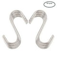 thumbnail image 1 of Heavy Duty S-hooks 201 Stainless Steel Wire Metal Secured S Hook Jeans Hanger Ceiling Rack Display Connect Hanging Kitchen Pegboard Stainless Steel color 90x32x2.8mm 50pcs/bag, 1 of 7