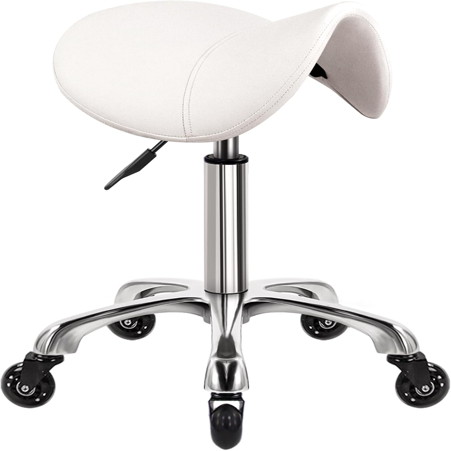 Heavy Duty Saddle Rolling Stool with Wheels Hydraulic Swivel Adjustable