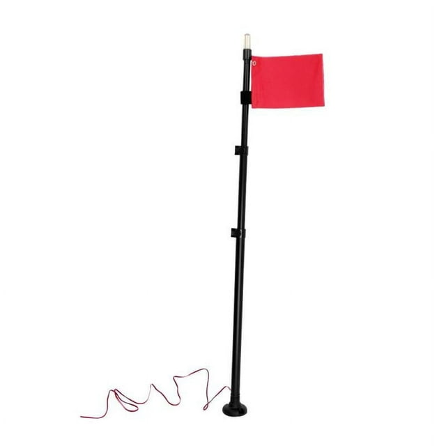 Heavy Duty Safety Flag with Pole and Light Set for Kayak Canoe Pontoon