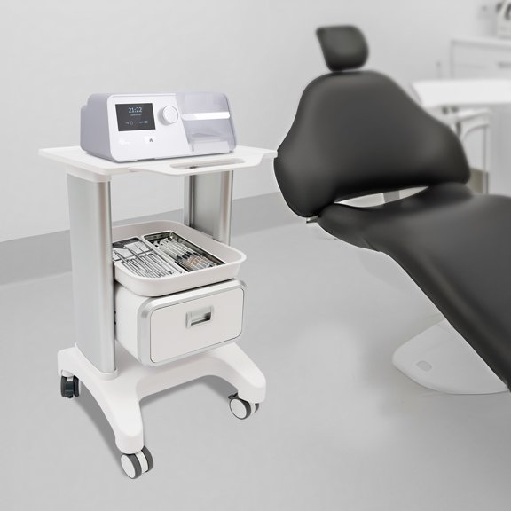 Heavy Duty Salon Trolley Cart, Mobile Utility Cart with Tray, 220lb Capacity Trolley for Beauty Clinic Dental, 360 Swivel Casters Tool Storage Organizer