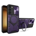 thumbnail image 1 of Heavy Duty for Samsung Galaxy S25+ Phone Case, [Compatible with MagSafe] Military Grade Shockproof Rugged Protective Cover for Samsung Galaxy S25+, with Metal Ring Magnetic Kickstand,Purple, 1 of 11