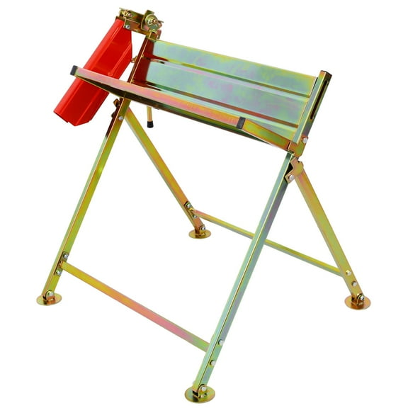 Heavy-Duty Saw Horse with Chainsaw Holder, Folding Log Cutting Station with Measuring Bar & Rust-Resistant Coating