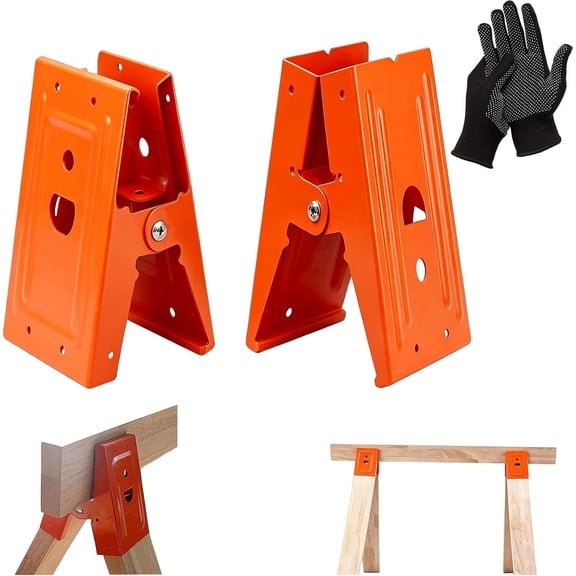 Heavy-Duty Sawhorse Bracket with Down Clamp, Saw Horse Brackets
Adjustable Clamping Sawhorse, Galvanized Steel, Foldable & Ssecure Locking, for Woodworking, DIY, Job Sites, Workshops