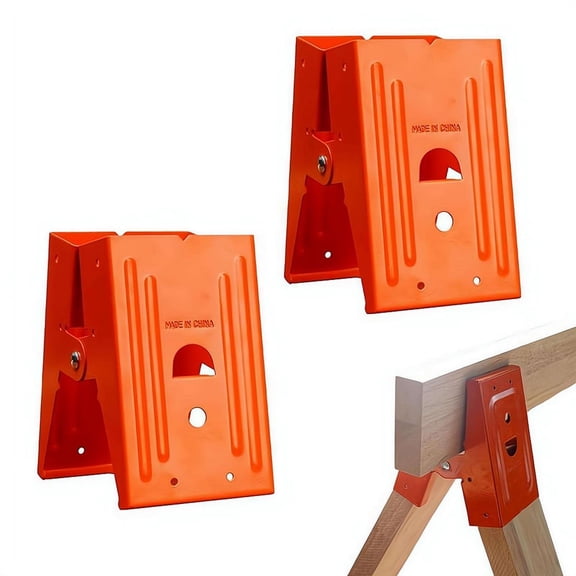 Heavy Duty Sawhorse Brackets, 2 Packs Durable and Easy-to-Use Metal Brackets for Creating Sturdy and Reliable Sawhorses,Pre-Drilled & Easy Assembly, Ideal for Woodworking, Construction & DIY