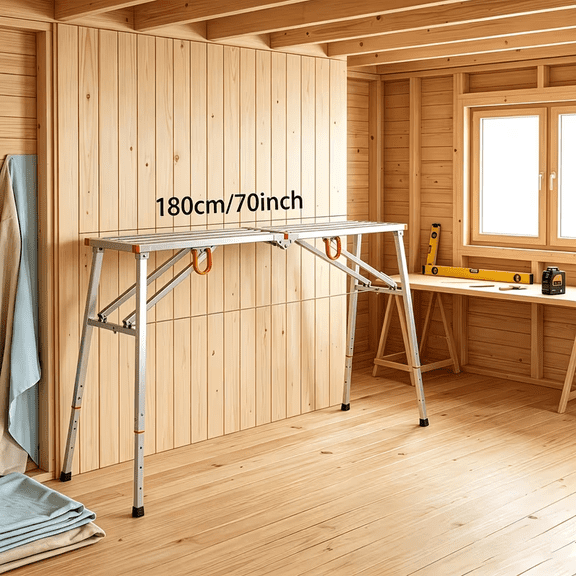 Heavy-Duty Scaffolding] 1100 Lbs Capacity, Heavy Duty, Sturdy Scaffolding with Dual Base Support, Multi-Functional Work Bench