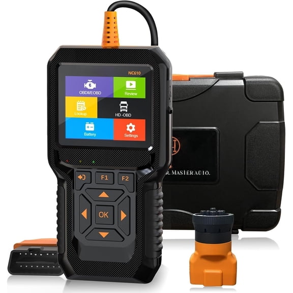 Heavy Duty  Scanner, NC610 Full System  Diagnostic Scan Tool for Cummings, Detroit, Freighter, International, Paccar Check  Engine and  2 in 1 Code Reader/OBD2 Scanner (NC610)