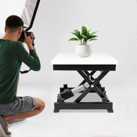 Heavy-Duty Scissor Lift Platform, 59kg Load Capacity with Smooth Hydraulic Operation, Includes Power Adapter and Controllers, For Material Handling