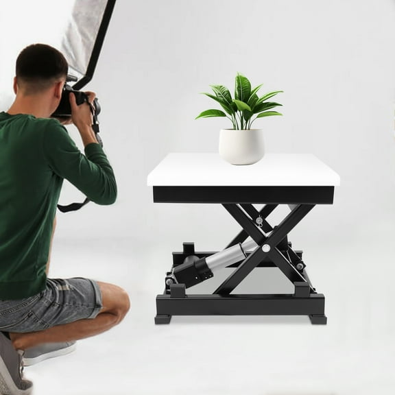 Heavy-Duty Scissor Lift Platform, 59kg Load Capacity with Smooth Hydraulic Operation, Includes Power Adapter and Controllers, For Material Handling