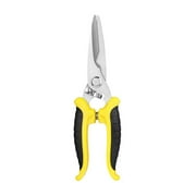 Heavy Duty Scissors Industrial Utility Scissors Multipurpose Metal Shear Box Carpet Cutter with Finely Serrated High Carbon Stainless Steel Blades,Easy Cutting Wire Soft Line