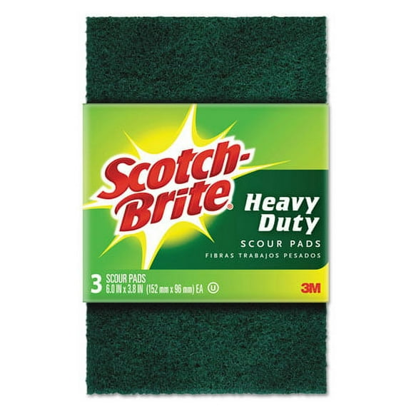 Heavy-Duty Scour Pad, 3.8 X 6, Green, 10/carton | Bundle of 5 Cartons
