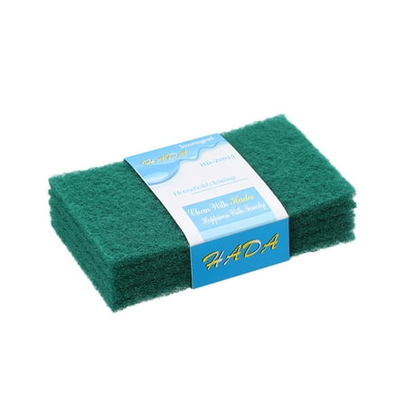 Heavy Duty Scouring Pad, Green Scrubbing Pads Bulk, Dish Scrubber Reusable for Cleaning, Multipurpose Non-Scratch Scour Pads for Household Kitchen Dishes Pots Pans & Metal Grill - 3.9x5.9 inches