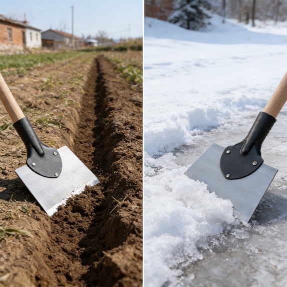 Heavy Duty Scraper Tool, Cleaning and Snow Shovel Blade, Durable Metal Design, Garden Weed Remover, 10-inch Wide, No Handle Included