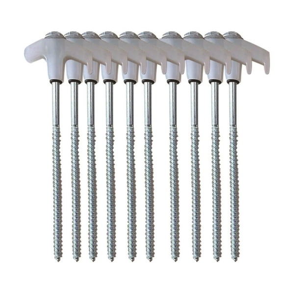 Heavy Duty Screw In Tent Stakes | 10Pcs Carbon Steel Ice Shanty Anchors for Outdoor Camping, Patio, Garden & Canopies with Storage Bag
