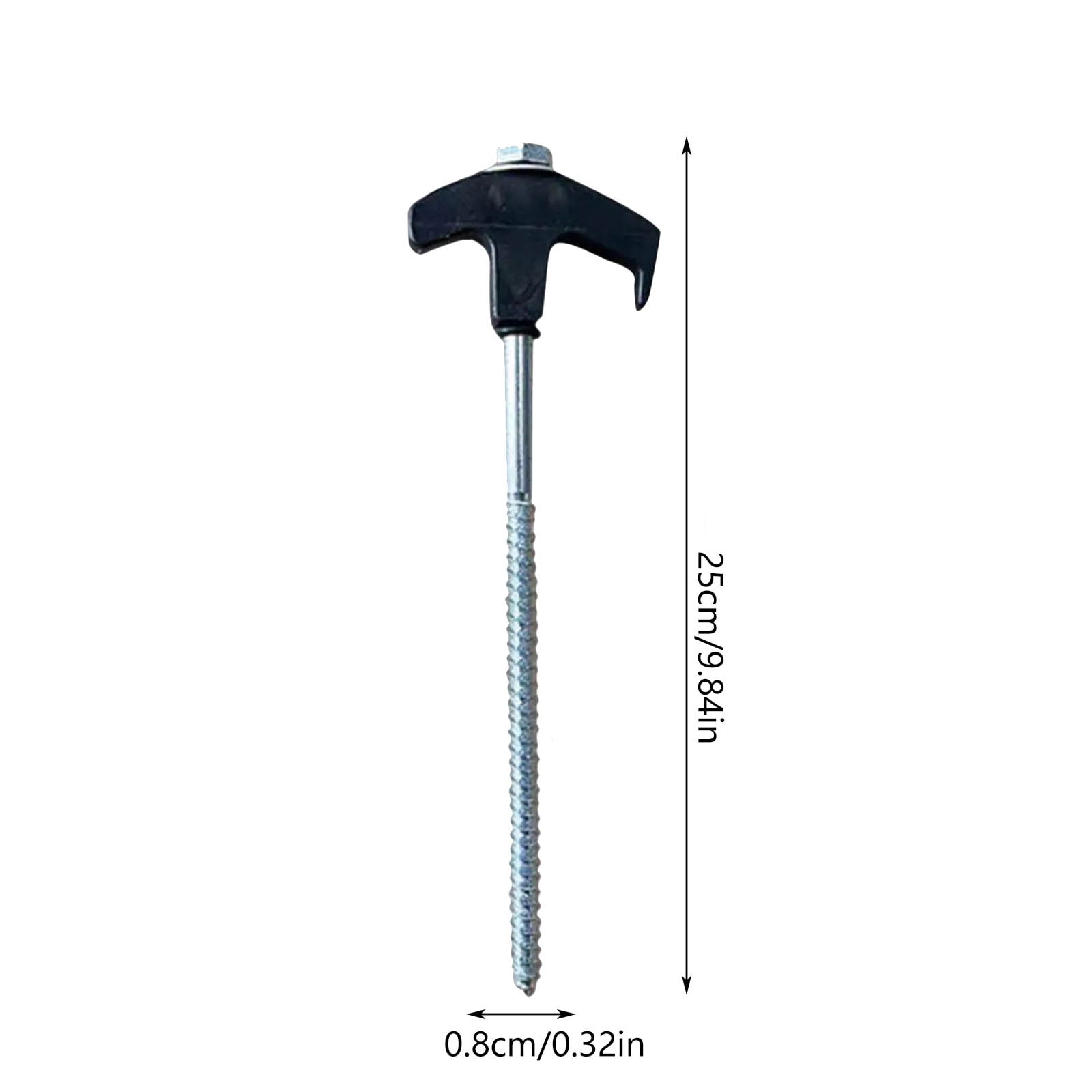 Heavy-Duty Screw-In Tent Stakes - 10Pcs Sturdy Carbon Steel Anchors for Camping, Patios, Gardens, Ice Shanties - Rust-Resistant with Cloth Bag
