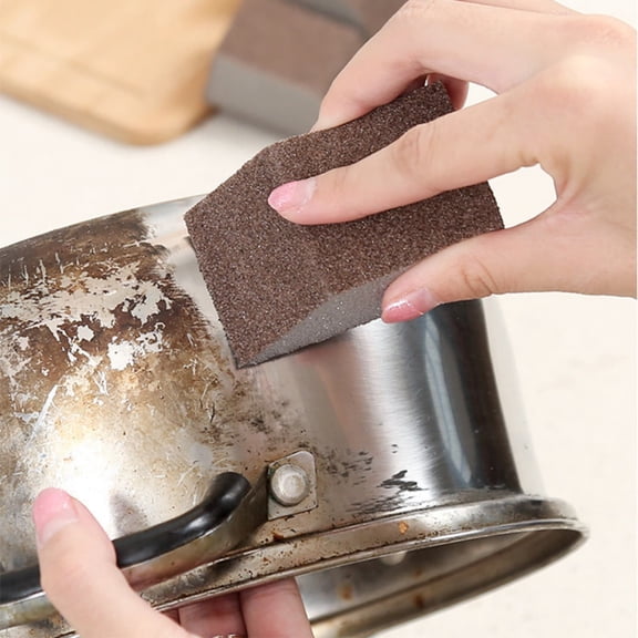 Heavy Duty Scrub Sponge Non Scratch Scouring Pad Reusable Cleaning Sponge Scrub Brush For Cleaning Shower Tile Kitchen(Brown-7.5Cm)