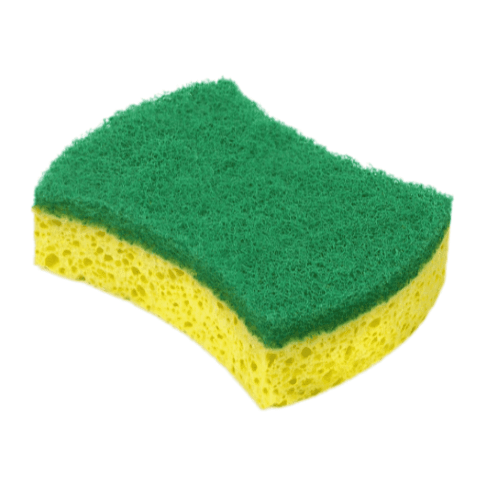 Heavy Duty Scrub Sponge With Soft Yellow Surface, Abrasive Scouring ...