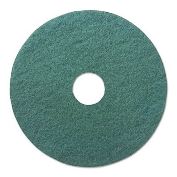 Heavy-Duty Scrubbing Floor Pads, 17" Diameter, Green, 5/Carton