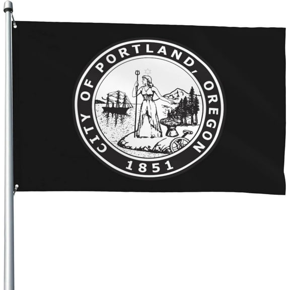Heavy Duty Seal Of Portland, Oregon Flag 4x6 Ft Durable Outdoor Banner Home Party Welcome Flag Patio Decor Flag