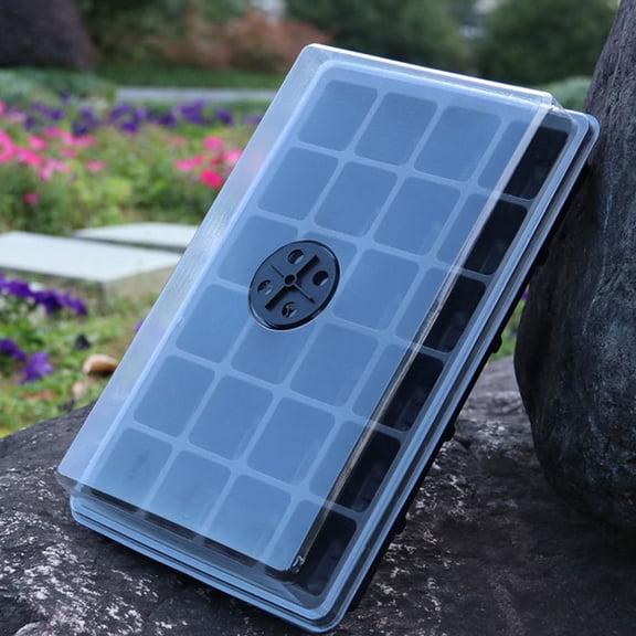 Heavy Duty Seed Starter Trays - with Tall Humidity Domes, Reusable Plant Germination Kit, with Adjustable Ventilation Openings - Durable Plastic Seedling Trays for Vegetables