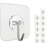 Heavy Duty Self Adhesive Hooks , Transparent, Waterproof, Sticky Wall Hooks for Keys